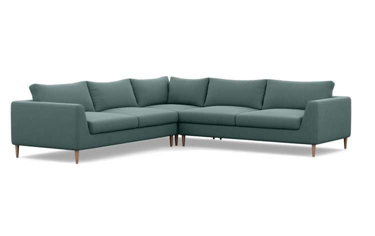 Asher Corner Sectional with Mist Fabric and Natural Oak legs - Image 1