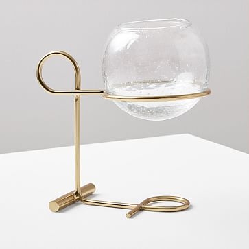 Brass + Glass Globe Centerpiece Candleholder - Image 0