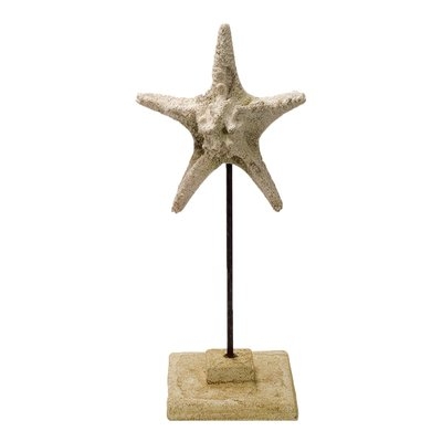Cifuentes Stone Cast Star Fish on Stand Sculpture - Image 0