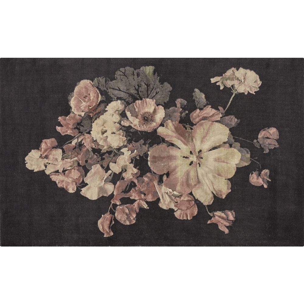 Daphne Black Floral Rug 5'x8' - Image 0