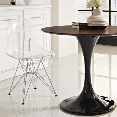 Abert Plastic Side Chair in Clear Color - Image 0