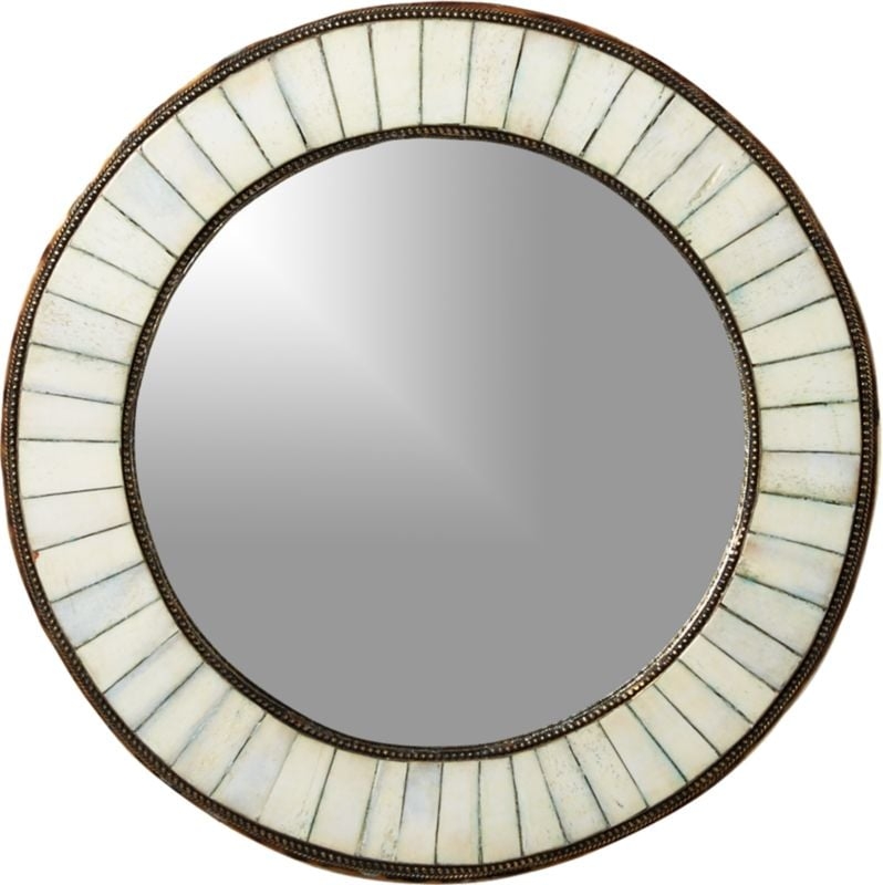 Bone Inlay Small Round Mirror - Image 3