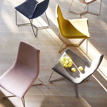 Slope Dining Chair, Charcoal Leg, Basket Slub, Feather Gray, Charcoal - Image 2