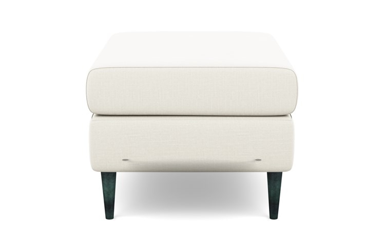 Asher Ottoman with Ivory Fabric and Unfinished GunMetal legs - Image 2