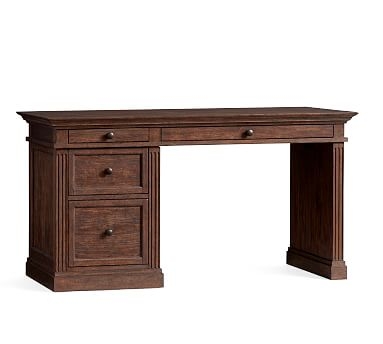 Livingston 57" Writing Desk with Drawers, Brown Wash - Image 2