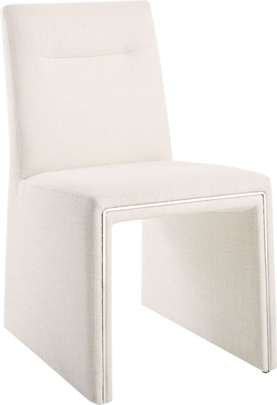 Silver Lining White Armless Dining Chair - Image 3