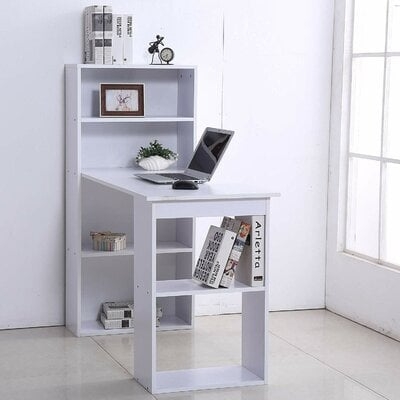 Ternes Computer Floating Desk with Hutch - Image 0