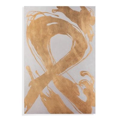 'Gold Spill' Acrylic Painting Print on Wrapped Canvas - Image 0