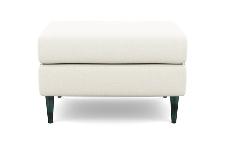 Asher Ottoman with Ivory Fabric and Unfinished GunMetal legs - Image 0