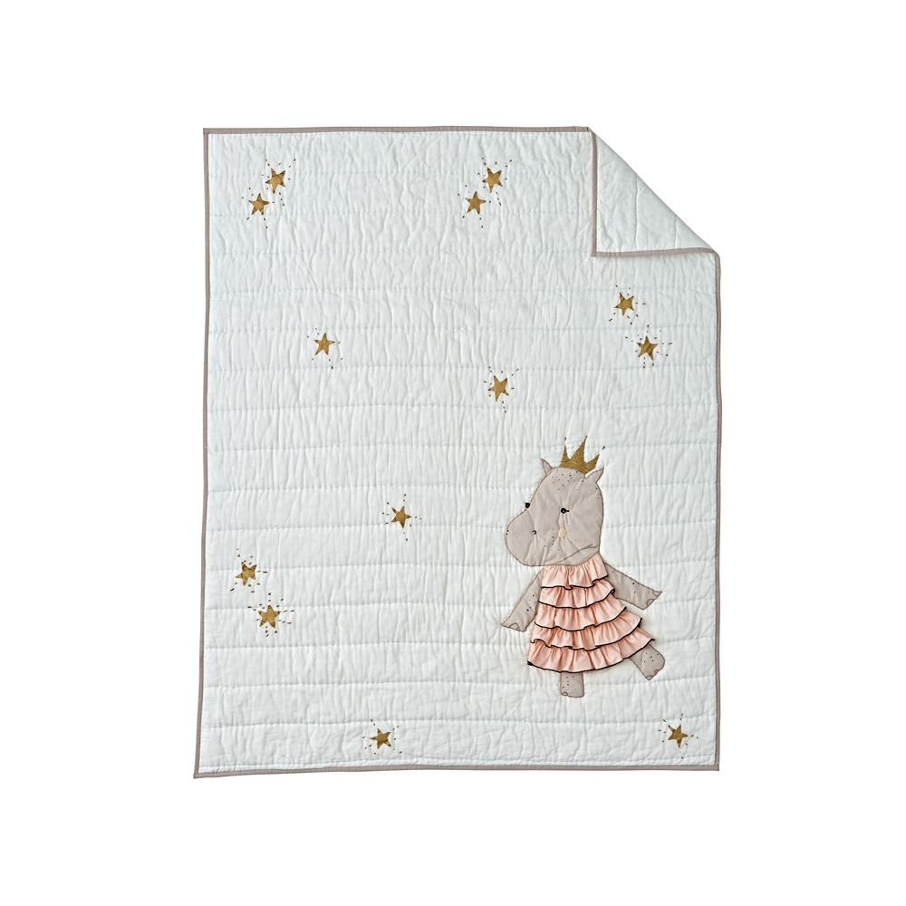 Royal Hippo Baby Quilt - Image 0