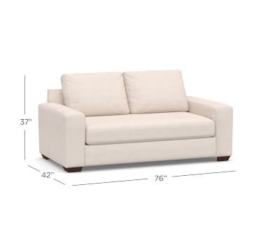 Big Sur Square Arm Upholstered Sofa 82", Down Blend Wrapped Cushions, Basketweave Slub Ash - Image 3