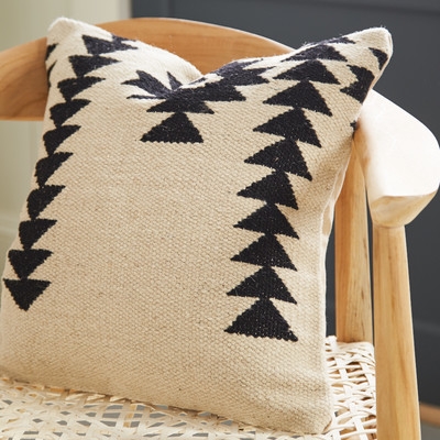 Cynthiann Wool Geometric Throw Pillow - Image 0