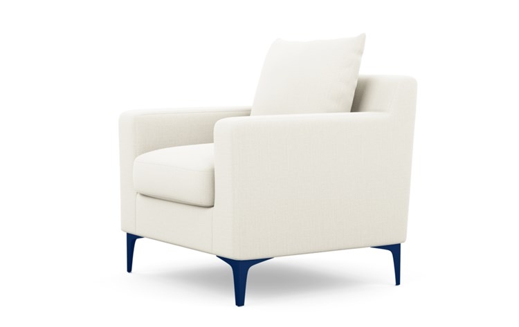 Sloan Petite Chair with Ivory Fabric and Matte Indigo legs - Image 4