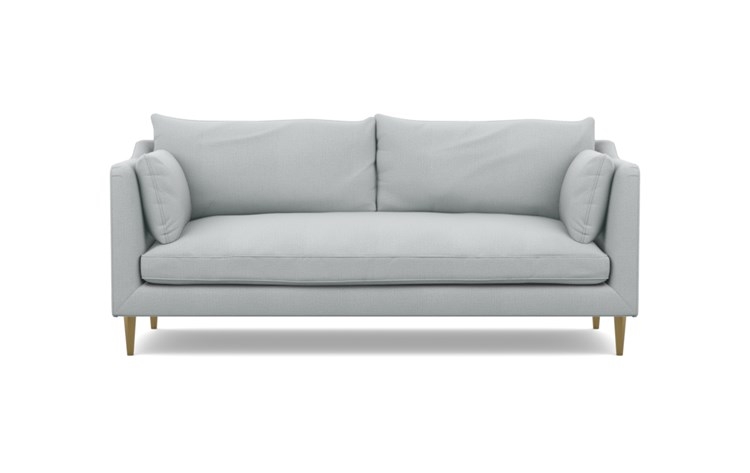Caitlin by The Everygirl Sofa with Ore Fabric, Brass Plated legs, and Bench Cushion - Image 0