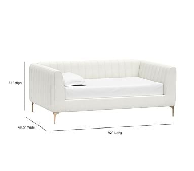 Avalon Twin Daybed, Performance Everyday Velvet Ivory (A) - Image 1