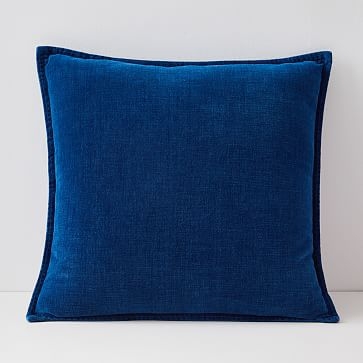 Velvet Azure Pillow Cover, 20"x20", Medium Washed - Image 0