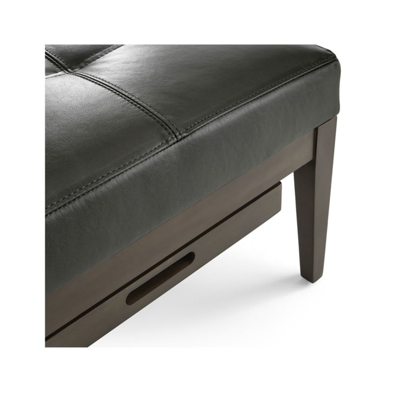Nash Leather Tufted Rectangular Ottoman with Tray - Image 4