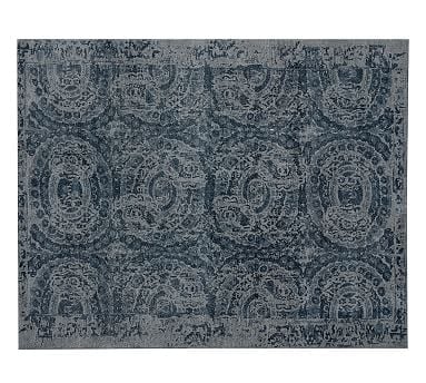 Bosworth Printed Wool Rug, 9x12', Blue - Image 0