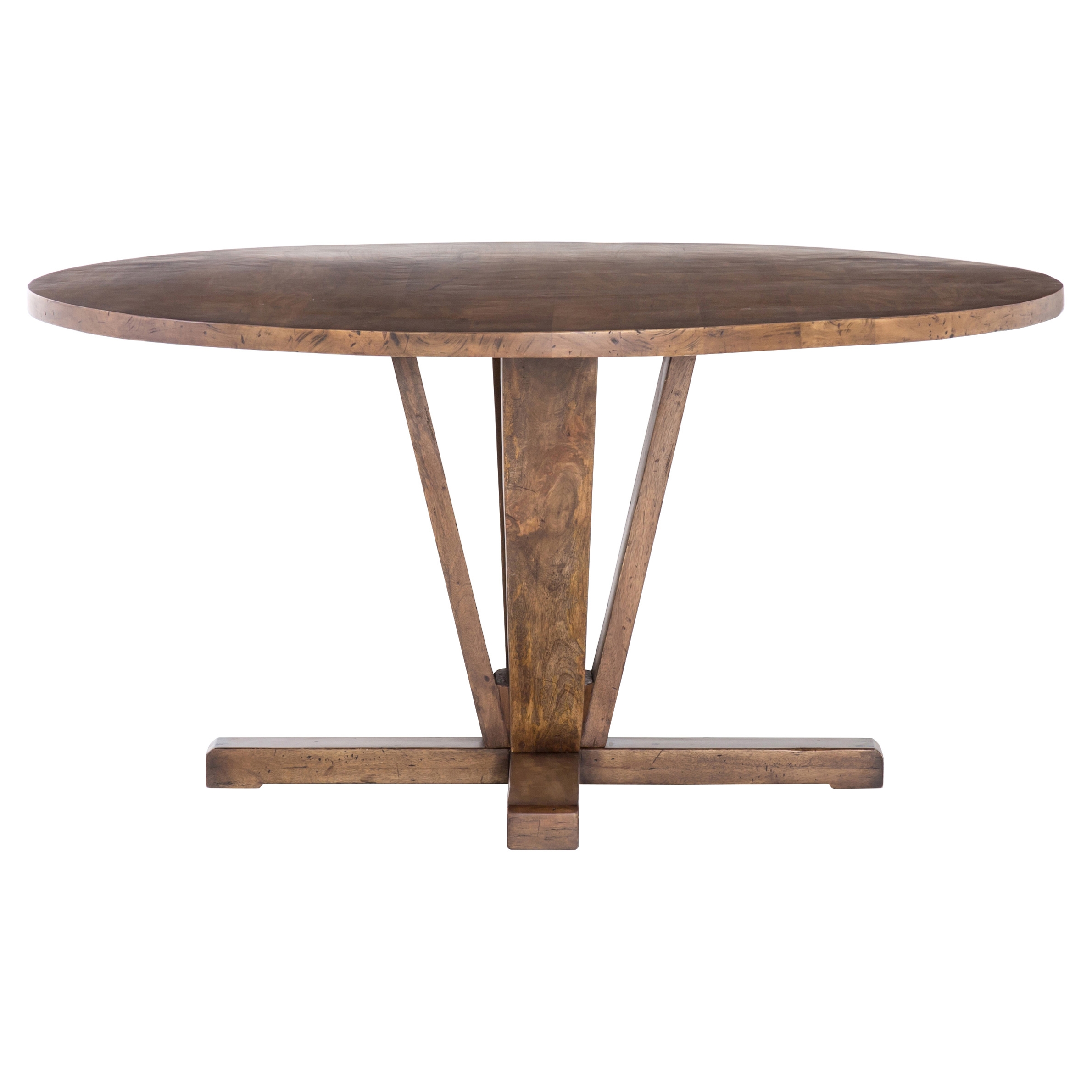 Camille Modern Classic Round Reclaimed Mango Wood Dining Table - 60D - Image 2