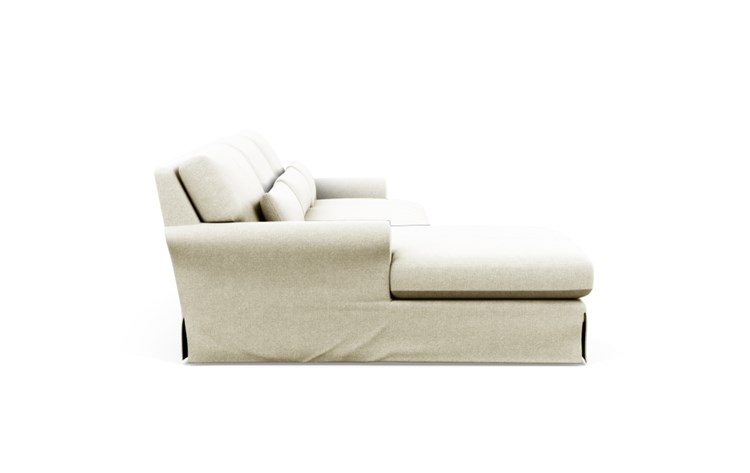 Maxwell Slipcovered Left Sectional with White Vanilla Fabric and Oiled Walnut with Brass Cap legs - Image 2