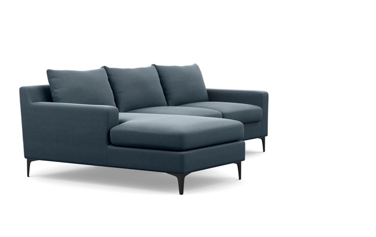 Sloan Chaise Sectional with Aegean Fabric and Matte Black legs - Image 1