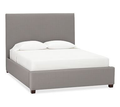 Raleigh Upholstered Square Bed, Queen, Performance Twill Metal Gray - Image 0