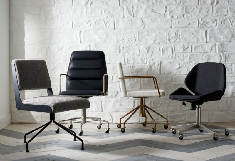 Rouka White Velvet Office Chair - Image 1