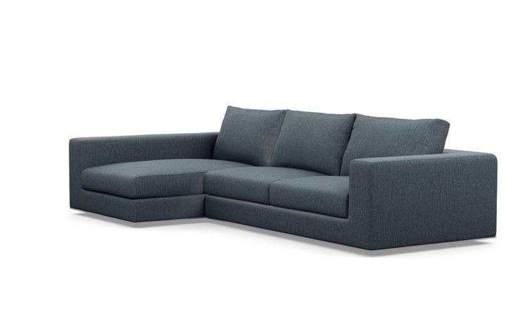 Walters Left Sectional with Blue Rain Fabric and extended chaise - Image 4