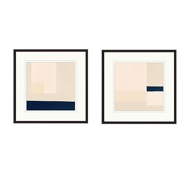 Minimal Color Block Framed Paper Prints, Set of 2, 23" x 23" - Image 0