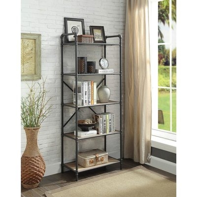 Crofoot Industrial 5 Tier Shelf Etagere Bookcase - Image 0