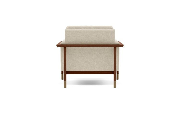 Jason Wu Chair with Beige Linen Fabric and Oiled Walnut with Brass Cap legs - Image 2