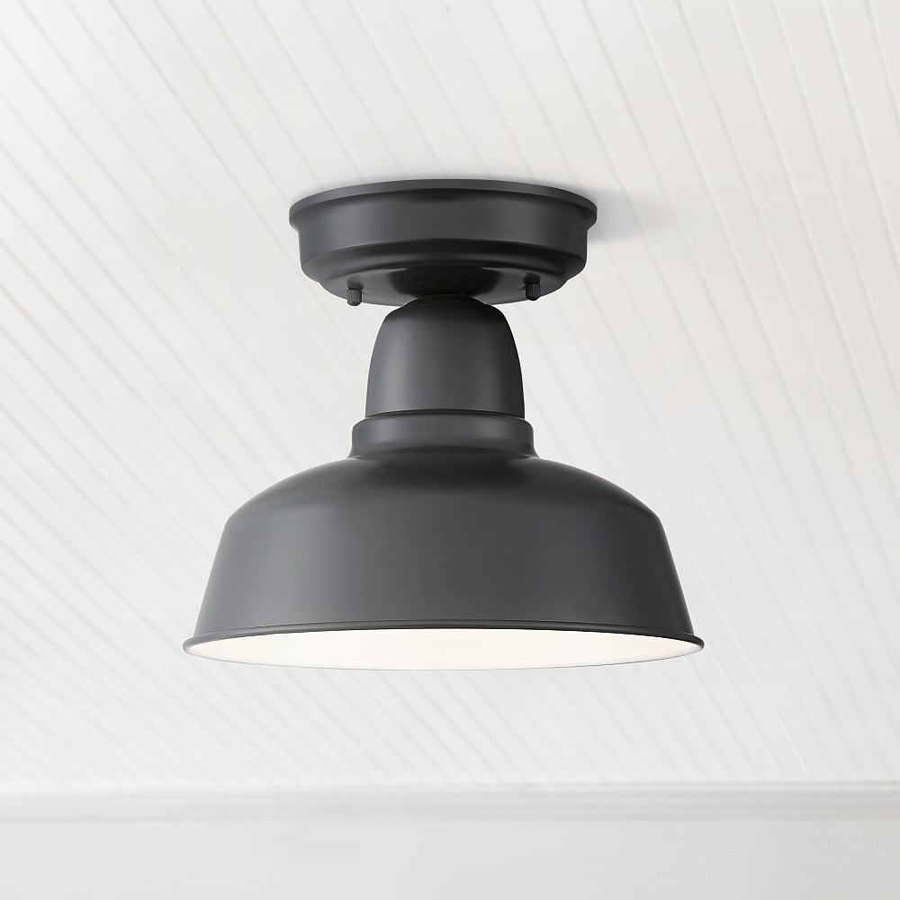 John Timberland Urban Barn 10 1/4" Wide Black Outdoor Ceiling Light - Image 0