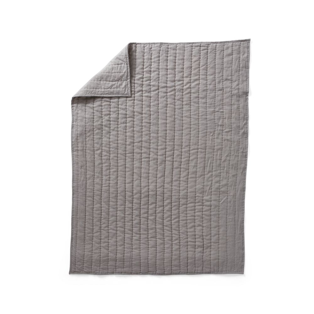 Linen Baby Quilt Grey - Image 1