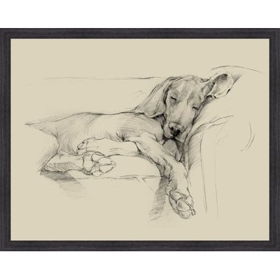 'Dog Days I' Framed Drawing Print - Image 0