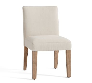PB Classic Square Upholstered Dining Side Chair - Seadrift Frame, Linen Oatmeal - Image 2