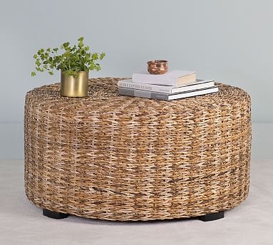 Woven Abaca Round Coffee Table - Image 0