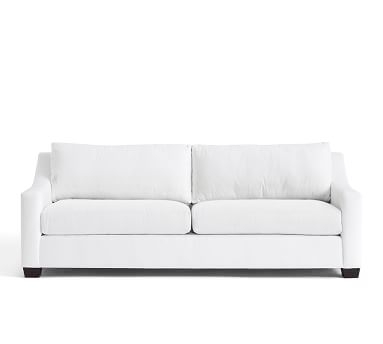 York Slope Arm Upholstered Sofa 80", Down Blend Wrapped Cushions, Performance Plush Velvet Slate - Image 1