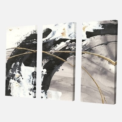 'Glam Painted Arcs I' Painting Multi-Piece Image on Wrapped Canvas - Image 0