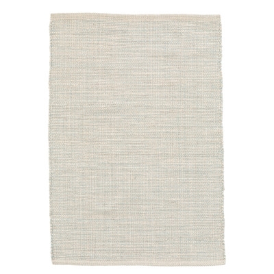 Marled Handmade Handwoven Cotton Area Rug in Ivory/Gray/Light Blue - Image 1