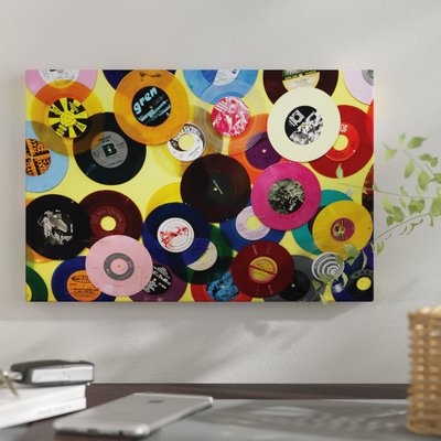 'Vinyl 45's I, Amoeba Music Store, Hollywood, California, USA' Print on Canvas - Image 0