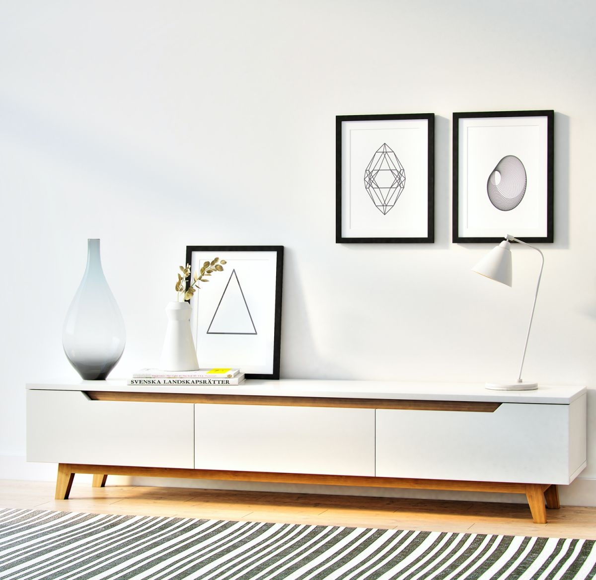 Mikkel Tv Stand - Elm Veneer White - Image 6