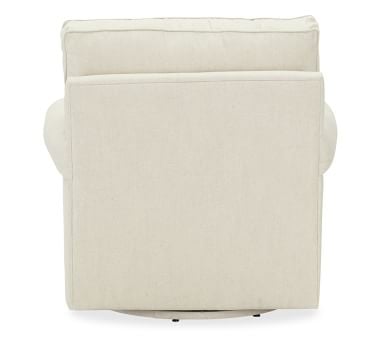 Buchanan Roll Arm Upholstered Swivel Armchair, Polyester Wrapped Cushions, Textured Twill Khaki - Image 4