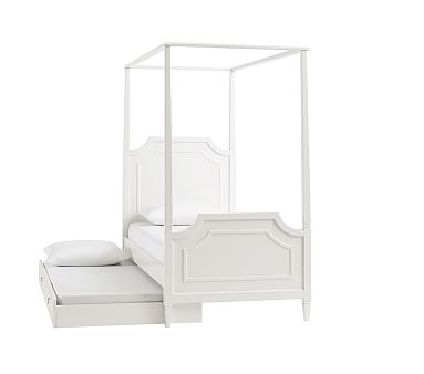 Ava Regency Twin Canopy Bed, Simply White - Image 1
