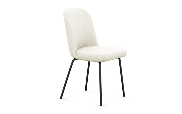 Dylan Dining Chair with Vanilla Fabric and Matte Black legs - Image 1