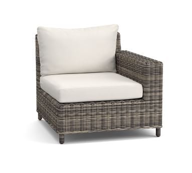 Torrey All-Weather Wicker Sectional Ottoman, Charcoal Gray - Image 2