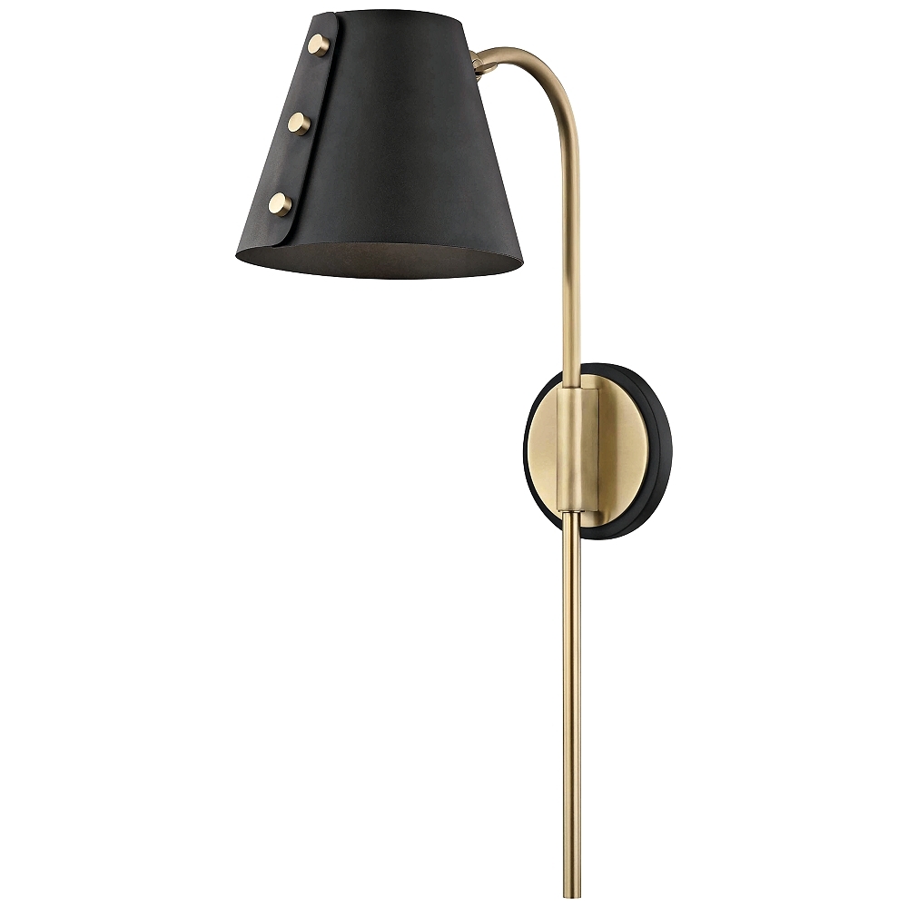 Mitzi Meta Aged Brass and Black LED Swing Arm Wall Lamp - Style # 45P64 - Image 0