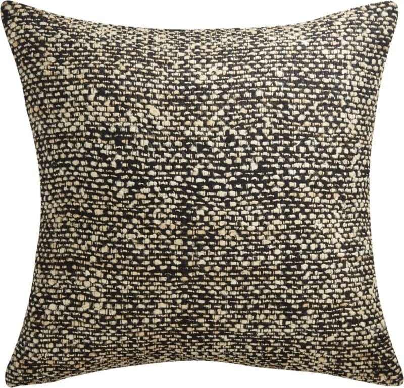 "20"" Cozie Black and Natural Pillow with Feather-Down Insert" - Image 2