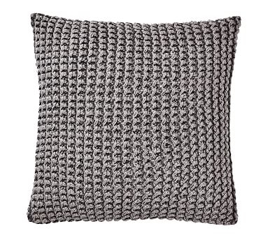 Ezra Chunky Knit Pillow, 20 Inches, Gray - Image 0