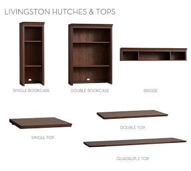 Livingston 17.5" Bookcase Hutch, Dusty Charcoal - Image 1