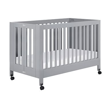 Babyletto Maki Folding Crib, Grey, Standard UPS Delivery - Image 0